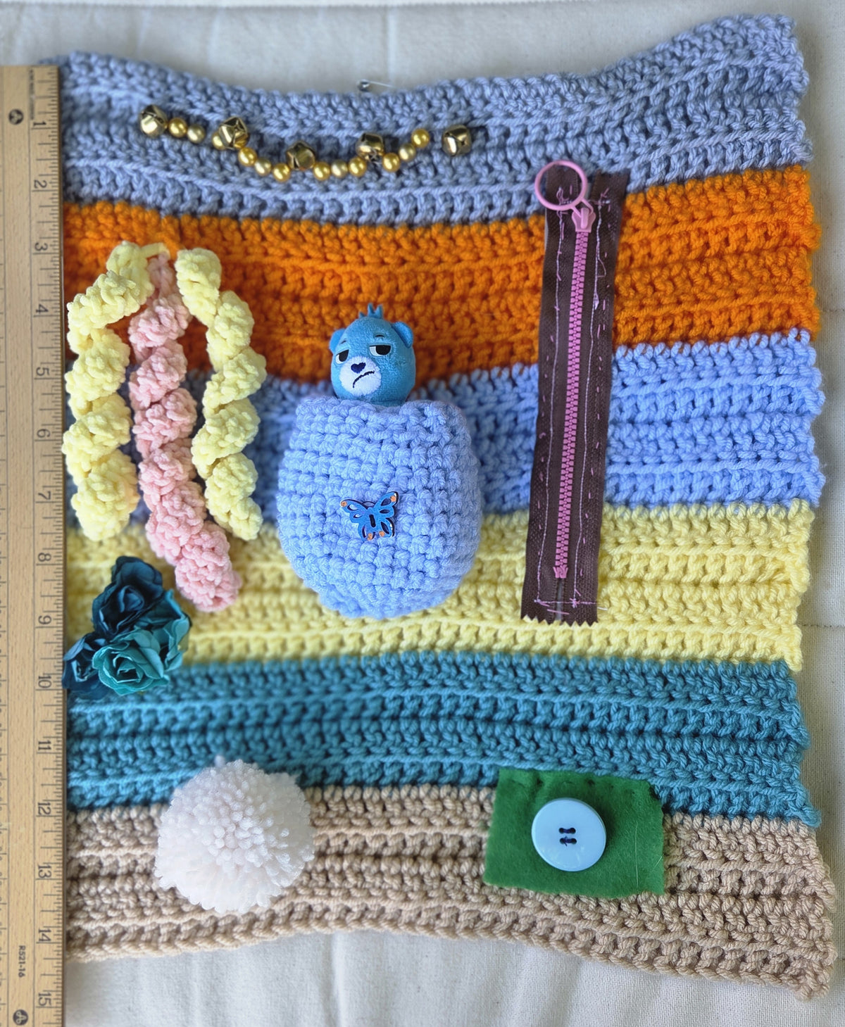 Fidget Blanket for Comfort and Sensory Play
