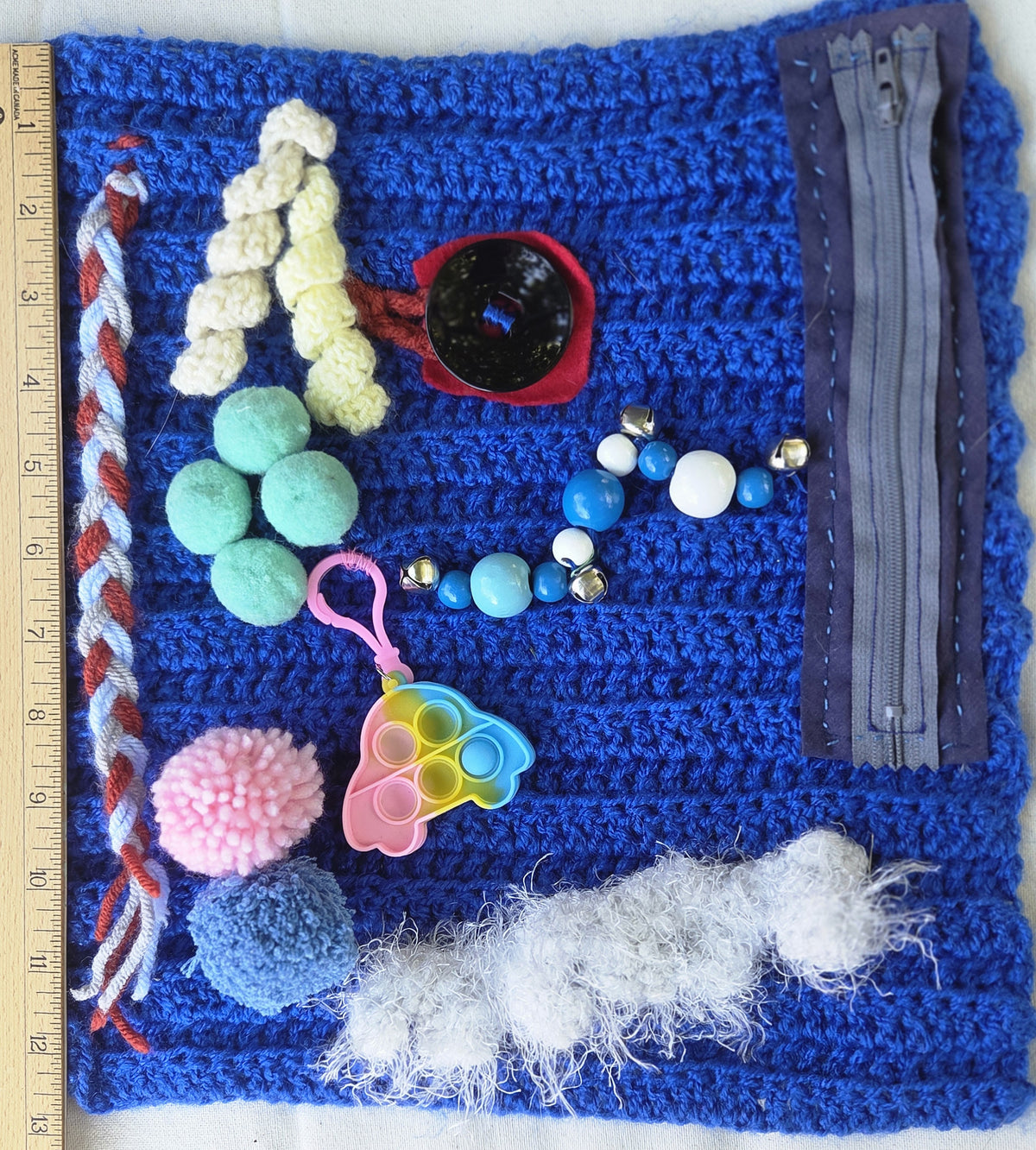 Fidget Blanket for Comfort and Sensory Play